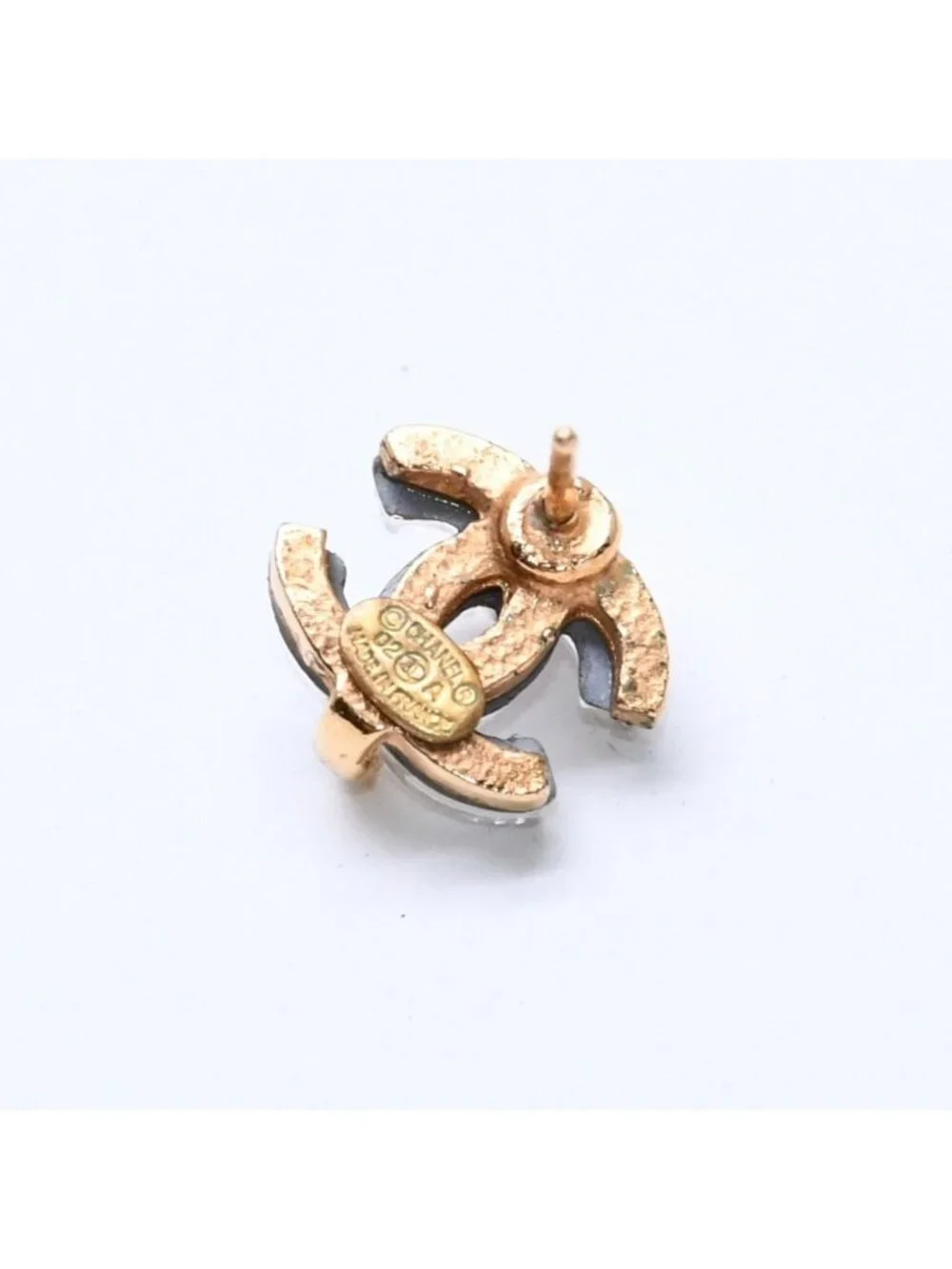 Chanel CC Logo Earrings 02 Metal Clear Gold